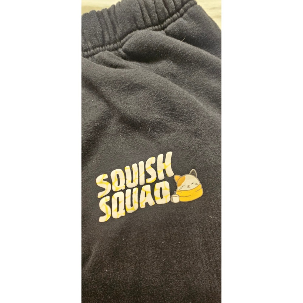 Squishmallows Squish Squad Cam Cat Black Sweatpants Joggers Large